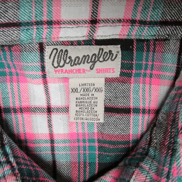 Wrangler Girls Snap Button Flannel Shirt Size 2XL - Picture 2 of 3